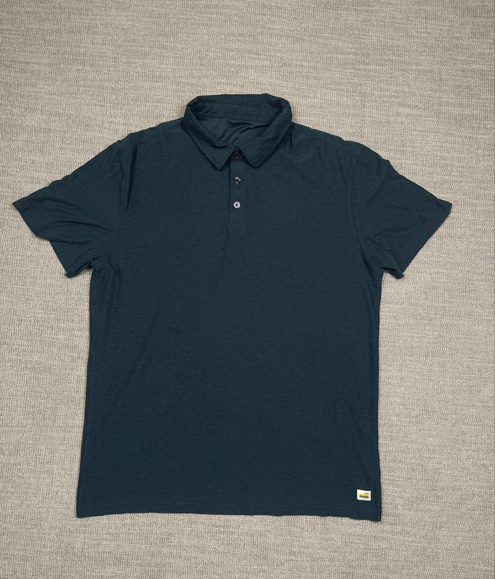Vuori Strato Tech Polo Mens Medium Blue Short Sleeve Performance Golf